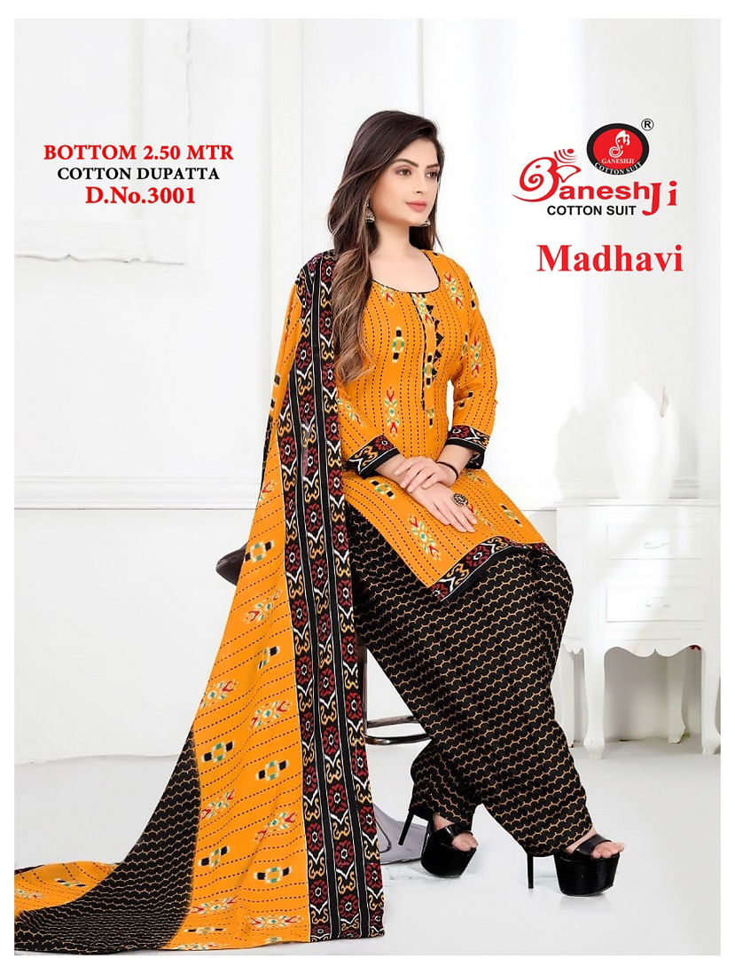 Ganeshji Madhavi 3 Cotton Printed Daily Wear Ready Made Dress Collection